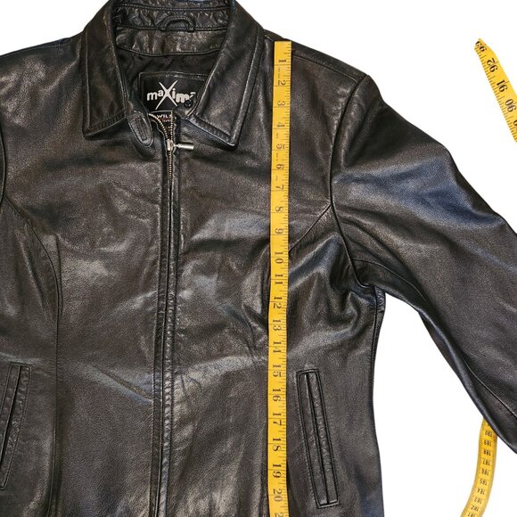 Maxima by Wilsons Women’s Black Genuine Leather Jacket Size L - Picture 8 of 13